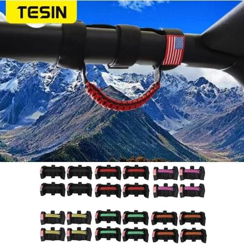 TESIN Car Universal Armrest for Jeep Wrangler Car Roll Bar Mount Side Grab Handles Accessories Fit for Jeep Wrangler CJ TJ JT JL