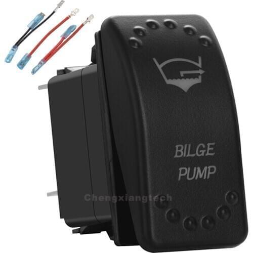 Bilge Pump White Led Rocker Switch 5 Pins Single Pole Single Throw ON/OFF For Car Boat Waterproof 12v/24v + Jumper Wires Set