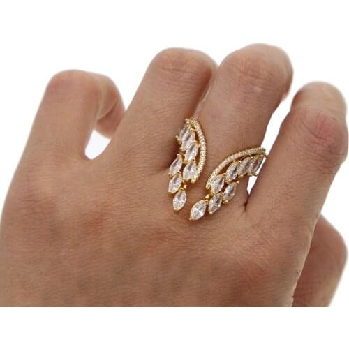 Vintage Sculpture Flower open Ring Turkish Jewelry Antique Gold Color Finger Ring open size cz crystal Christmas Delicate