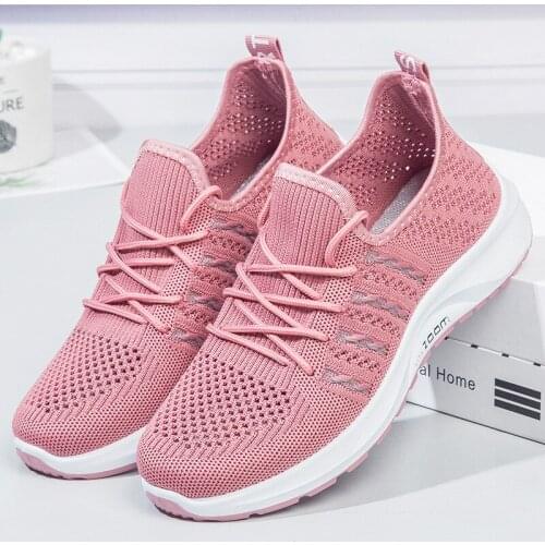 2021 Summer Shoes Women Breathable Mesh Fashion Sneakers Ballet Flats Ladies Slip on Trainers Women Loafers Shoes Casual Shoes