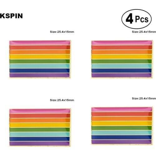 Gay Pride LGBT Brooches Lapel Pin Flag badge Brooch Pins Badges 4pcs