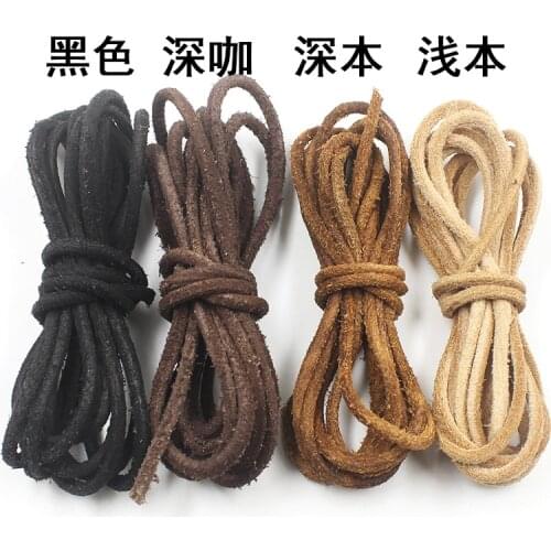 1 Meter 100% Real Genuine Leather Cord 3mm Round Black Natural Color Frosted Bracelet Leather Rope String for DIY Jewlery Making