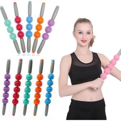 1PCS Yoga Massage Roller Relaxing Muscle Acanthosphere Massage Stick Sports Fitness Bar Waist Leg Back Neck Fascia Rod