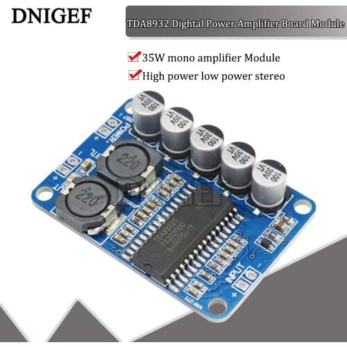 1PCS Digital Power Amplifier Board Module 35w Mono Amplifier Module High Power TDA8932 Low Power Consumption