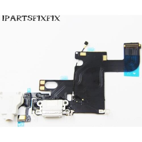 10pcs/lot Genuine Original Charging Port Connector & Headphone Jack Audio Flex Mic for iPhone 6 4.7" White
