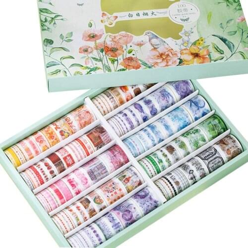 100 Rolls Kawaii Washi Paper Masking Tape Set DIY Stickers Label for Art Craft Scrapbooking Letter Card Gift Packing