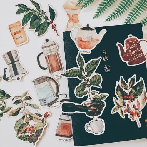 14PCS Coffee soul Stickers Crafts And Scrapbooking stickers book Student label Decorative sticker DIY Stationery