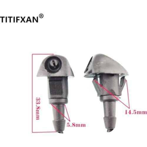 2PCS Car front cover Glass wiper Spray nozzle Spray head For Honda 03-08 years old Fit City Civic