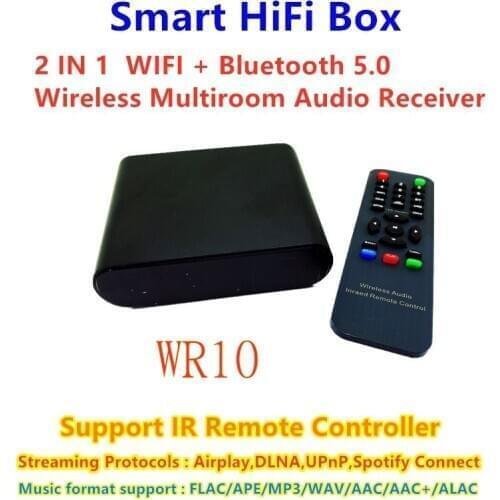 2 In 1 WiFi/Bluetooth Multiroon Audio Receiver Smart box Support USB Drive,NAS,UPnP,Airplay/DLNA/Spotify IR Control