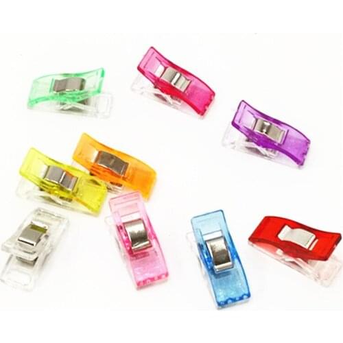 20pcs Job Foot Case Multicolor Plastic Sewing Clips Fabric Clamps Patchwork Craft Hemming Sewing Tools Sewing Accessories