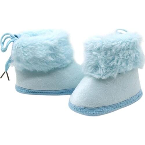 Bobora Winter Baby Warm Shoes Girls Solid Color Soft Bottom Non-Slip Toddler Baby Thick Snow Boots 0-18M