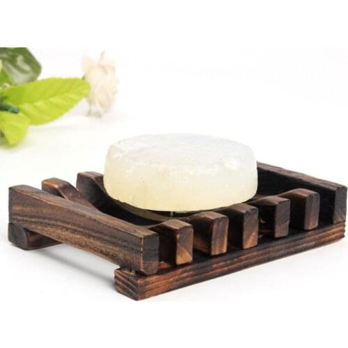 Soap Dish Bathroom Accessory Retro Wood Sink Deck Mount Hollow Out Soap Dish Holder Shelf organizer box