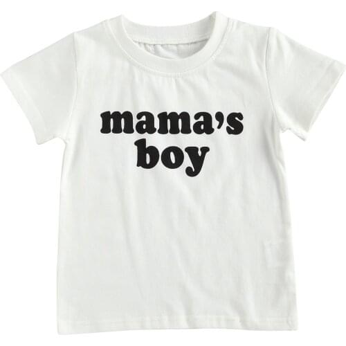 Breathable Summer Little Boys T-shirt, Creative Letter Printing Short Sleeve Round Collar Top Children Casual Clothes