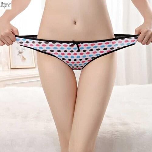 Mafurier Free Shipping New Arrival Underwear Intimates Women Sexy Thong Lingeries MS Lady Cotton Print G-String Breifs 6Pcs/Lot