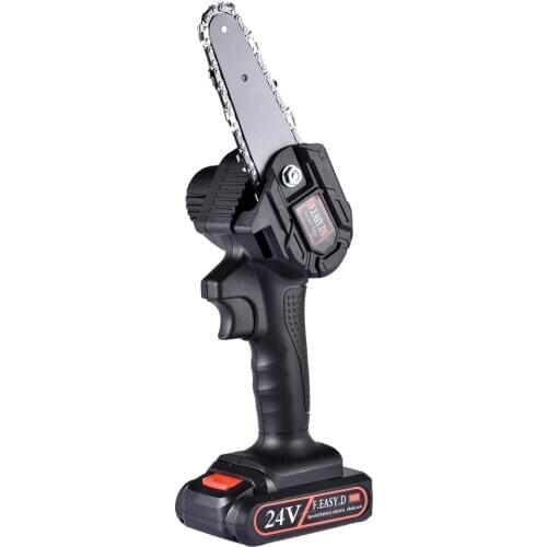 Mini Electric Chainsaw Cordless Handheld Pruning Saw Portable Home Garden Logging Power Tool 24V Lithium Battery Wood Cutter