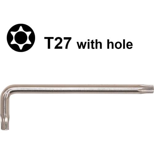 5x25x83 T27 L Screwdriver Silvery Specific Safety With Hole Torx L key Screw Driver Wrench Professional Repair Tools Wholesale