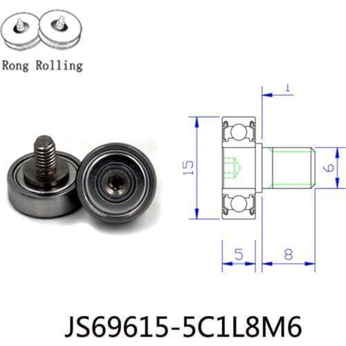 696zz bearing with M6x8 Screw,bearing diameter 15mm thickness 5mm,drawer bearing,303 stainless screw and beraring steel material
