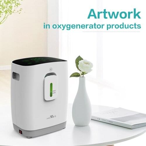 1-5L portable Oxygen Concentrator DZ-1W Mini Oxygen Generator Machine Small Touch Screen With Remote Control 220V