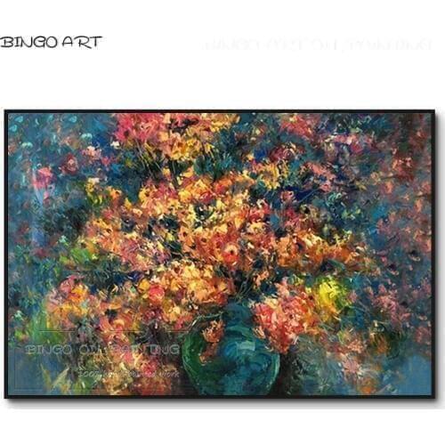 Professional Artist Hand-painted High Quality Impressionist Flowers Oil Painting Gorgeous Colors Flower Painting for Wall Decor