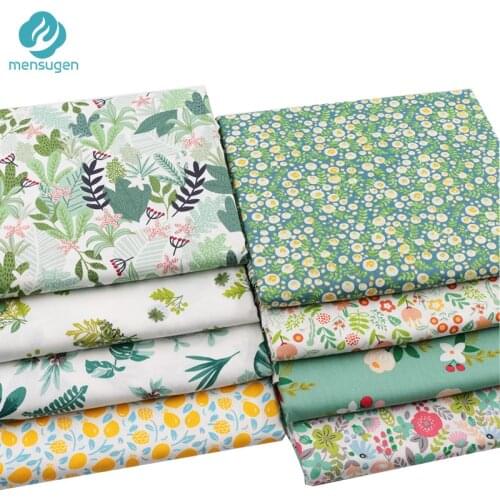 Green Plant Design Twill Cotton Fabric for Dress Sewing, Blankets Bed Sheet Cushion Curtain Clothes DIY Cloth,Fabric By Meter