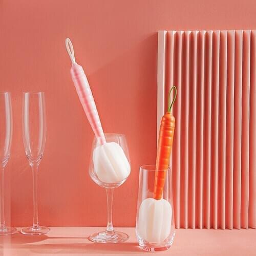 Bottle Brush Cup Scrubbing Sponge Kitchen Cleaner For Washing Cleaning Bottle Brush With Handle Cleaning Utensils Brush Glass
