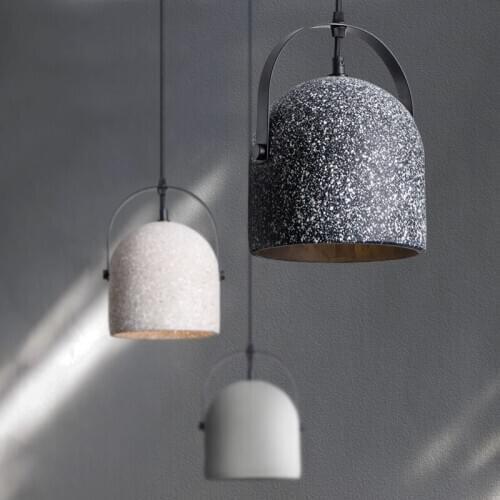 Nordic Design Terrazzo Cement ceramic pendant light farmhouse kitchen island lighting indoor home dinning table light fixture