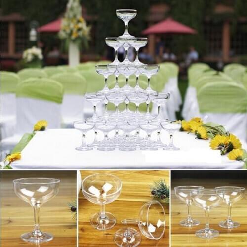 New arrival cup tower wedding props /wedding decoration /acrylic plastic champagne cup champagne goblet tower
