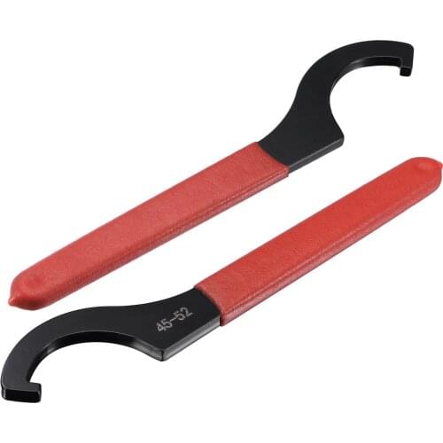 Uxcell C Hook Spanner Wrench Collet Chuck for 45-52mm Round Nut, with Red Non-slip Handle 2pcs