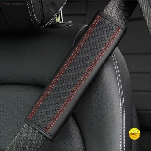 Car Fiber Leather Safety Belt Covers Shoulder Cover Breathable Pad Padding Seat Belts Pad Auto Interior Accessories 1 Pc/2Pcs