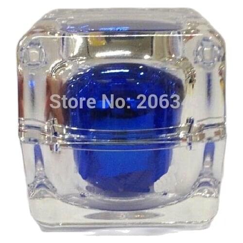 15G blue square shape cream bottle,cosmetic container,,cream jar,Cosmetic Jar,Cosmetic Packaging
