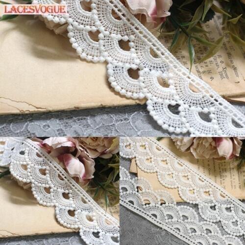 19yards 3.5cm Embroidery lace fabric Garment needlework sewing Patchwork DIY Handmade accessories Dress edge decoration 430