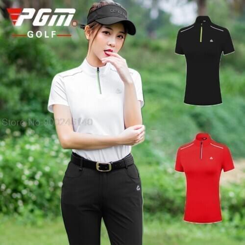 2020 Golf Wear Women Summer Golf Shirt Slim Leisure Sports Golf T-Shirt Short Sleeve Breathable Ladies Golf Clothes Quick-Drying