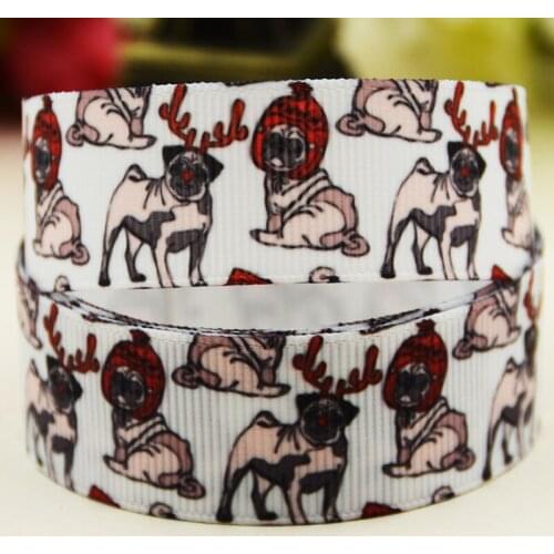 22mm 25mm 38mm 75mm Dog Cartoon pattern printed Grosgrain Ribbon party decoration 10 Yards X-03975