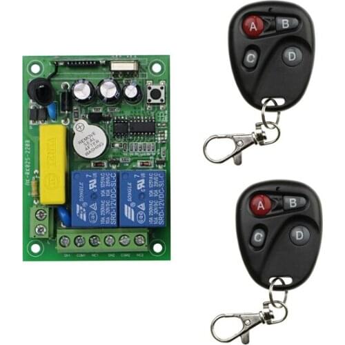 AC 220 V 8 A 2 CH RF Wireless Remote Control 1* Receiver +2* Transmitter classic 4 key