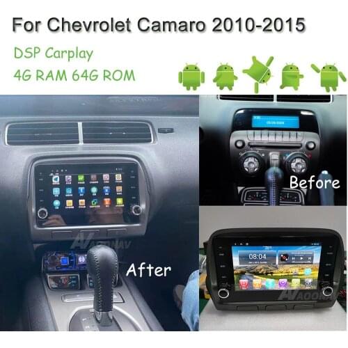 Car 2 Din Android Multimedia Player For Chevrolet Camaro 2010~2015 Stereo Radio GPS Navigation Carplay Mirror Link Wifi System