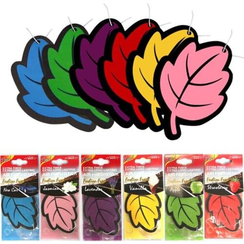 Car Air Freshener Natural scented tea paper Auto Hanging Vanilla perfume fragrance Leaf Shape car accessories interior