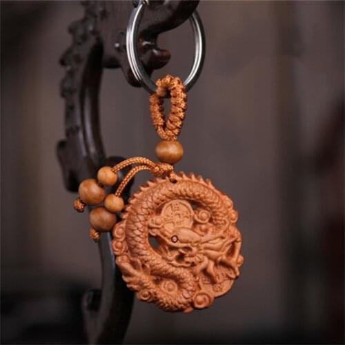 Mahogany Three-dimensional Engraving Keychain Lifelike Zodiac signs Keyring gift for friend women men jewelry car keychain