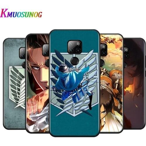 Attack on Titan For Huawei Y9A Y8P 2020 Y8S Y7A Y9 Y7P Y5P Y9 Y7 Y6 Y5 Prime Pro 2019 2018 2017 Black Phone Case