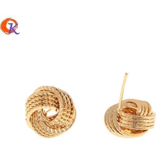 Cordial Design 20Pcs 14*14MM Fashion Jewelry/Stud Earring/DIY Making/Winding Type/Genuine Gold Plating/Trendy Earrings For Women