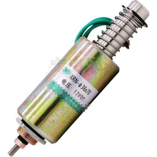 DC 12V 24V tube type solenoid coil through impact electromagnet XRN-36X70 Stroke 16mm Suction 200g 30W