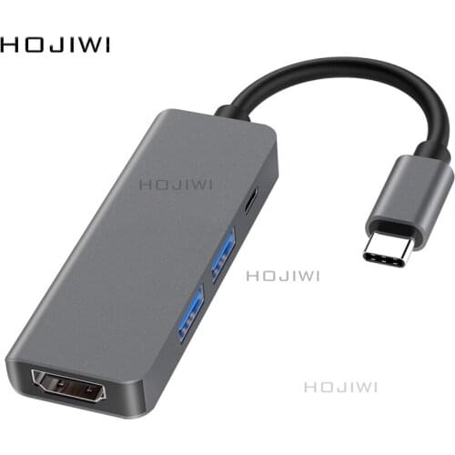 HOJIWI 4 in 1usb c docking station type-c to hdmi pd fast charging usb 3.0 hub SD TF reader for MacBook Pro/Air/Huawei Mate AA05