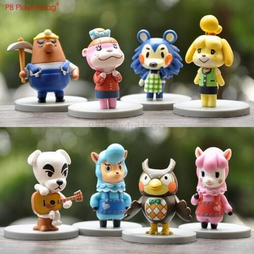 Playful bag 8pcs/set Animal Crossing action figure pVC game collections Isabelle K.K. Creative ornaments Christmas gifts HF57
