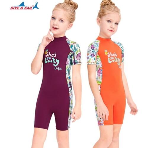 Swimsuit Girls Boys Rash Guard UPF 50+ Sun UV Protect Toddler One Piece Swimwear Kids Swimming Bathing Suit Sunsuit 2-10 Years