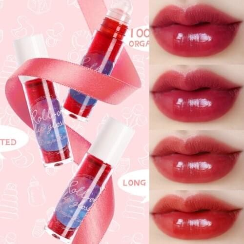 Roll-on Matte Lip Gloss Velvet Natural Moisturizing Sexy Waterproof Long-lasting Lip Gloss Liquid Lipstick Cosmetics 6 colors