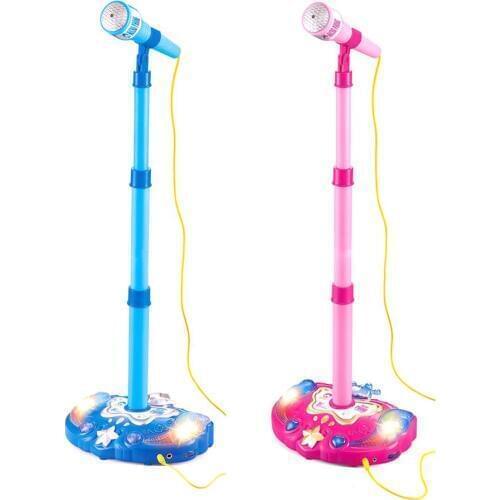 Early Childhood Education Microphone Karaoke Singing Toy With Flashing Stage Lighting And Pedals Can Be Connected To The Phone