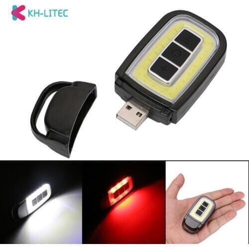Mini USB Rechargeable LED Flashlight Torch COB Car Key Pocket Flashlight 3 Modes Emergency Portable Camping Lanterna Night Light