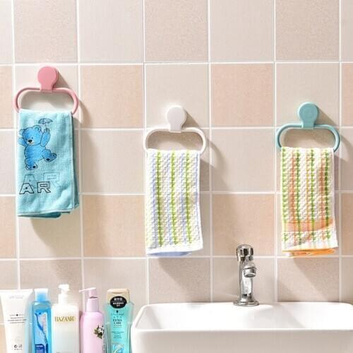 Multifunction Waterproof Towel Ring Pasteable Wallmounted Hand Towel Ring For Bathroom Rotatable Hanging Towel Holder For Home