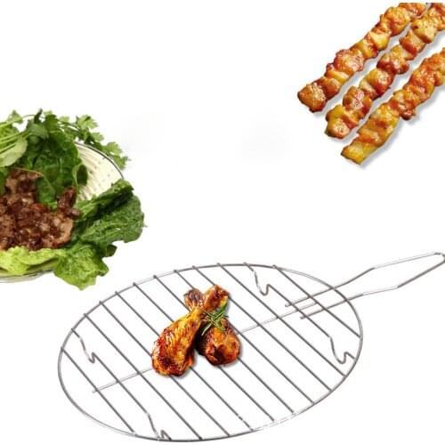 Stainless Steel Cooking Wire Net Outdoor Dinner Accessories Picnic Meshes Camping Grill Rack Multifunctional BBQ Cooking Tool