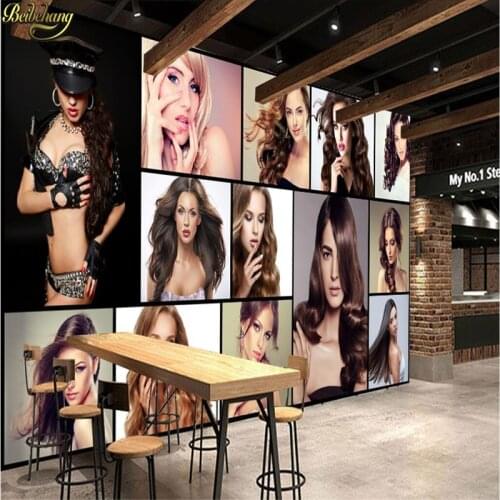 Beibehang Custom photo 3d wallpaper personality fashion charm creative hair salon barber shop background murals papel de parede