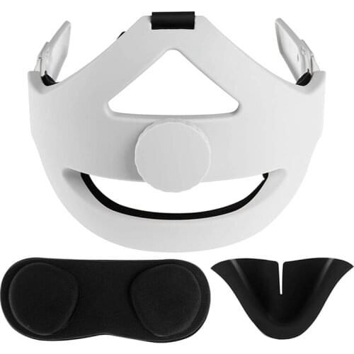 Adjustable Headband Head Strap for Oculus Quest 2, with Head Cushion and Lens Cover, Comfortable Blackout Nose Pad